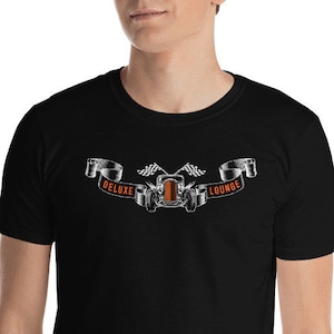 Deluxe Lounge Men&#39;s T-shirt, Hot Rod , Vintage Hot Rod, Street Rod, Rat Rod, Car Culture