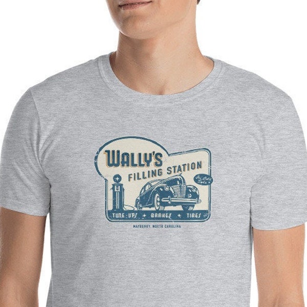 The Andy Griffith Show, Wally's Filling Station T-shirt, Andy Griffith T-shirt, Goober, Mayberry, Classic TV