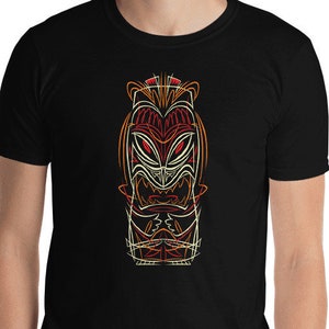 Pinstripe Tiki Shirt, Tiki, Rockabilly, Car Culture, Pinstripe shirt