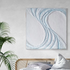 Abstracte Ocean Wave gips muur sculptuur, 3D strand kunst aan de muur, strand decor gips kunst