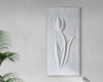White Plaster Wall Art | Large Wall Art | Bas Relief wall art for Unique Home Decor