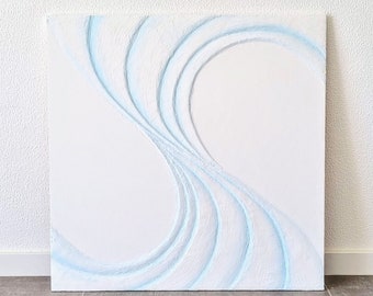 Ocean Waves Plaster Art. Unique Gift For Her. Symbolizes Movement & Transformation.  Unique Handmade Wall Art. Minimalist Summer Beach Decor