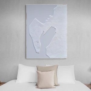 Grace & Gratitude Plaster Art | Unique Wedding Gift For Couples | 3D Plaster Wall Art For Midcentury Modern Home Decor