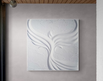 White Phoenix Plaster Art, Phoenix Wall Decor, Phoenix Rising Wall Art, Mid Century Modern Style Home Decor