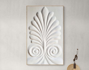 Greek Antefix 3D Wall Art, Plaster Wall Art For Mothers Day Gift, Midcentury Modern Decor Greek Sculpture, 3D Plaster Painting