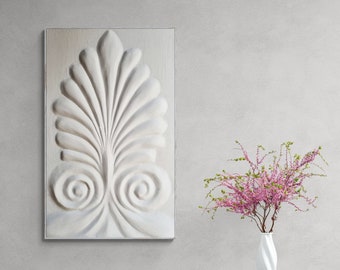Greek Antefix Plaster Wall Art, 3D Wall Art For Your Greek Decor, Midcentury Modern Decor Greek Sculpture, 3D Wall Sculpture