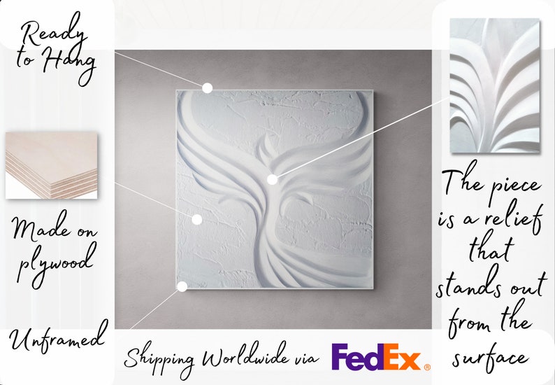 Large White Phoenix Plaster Art, Phoenix Wall Decor, Phoenix Rising Wall Art, Mid Century Modern Style Home Decor image 6