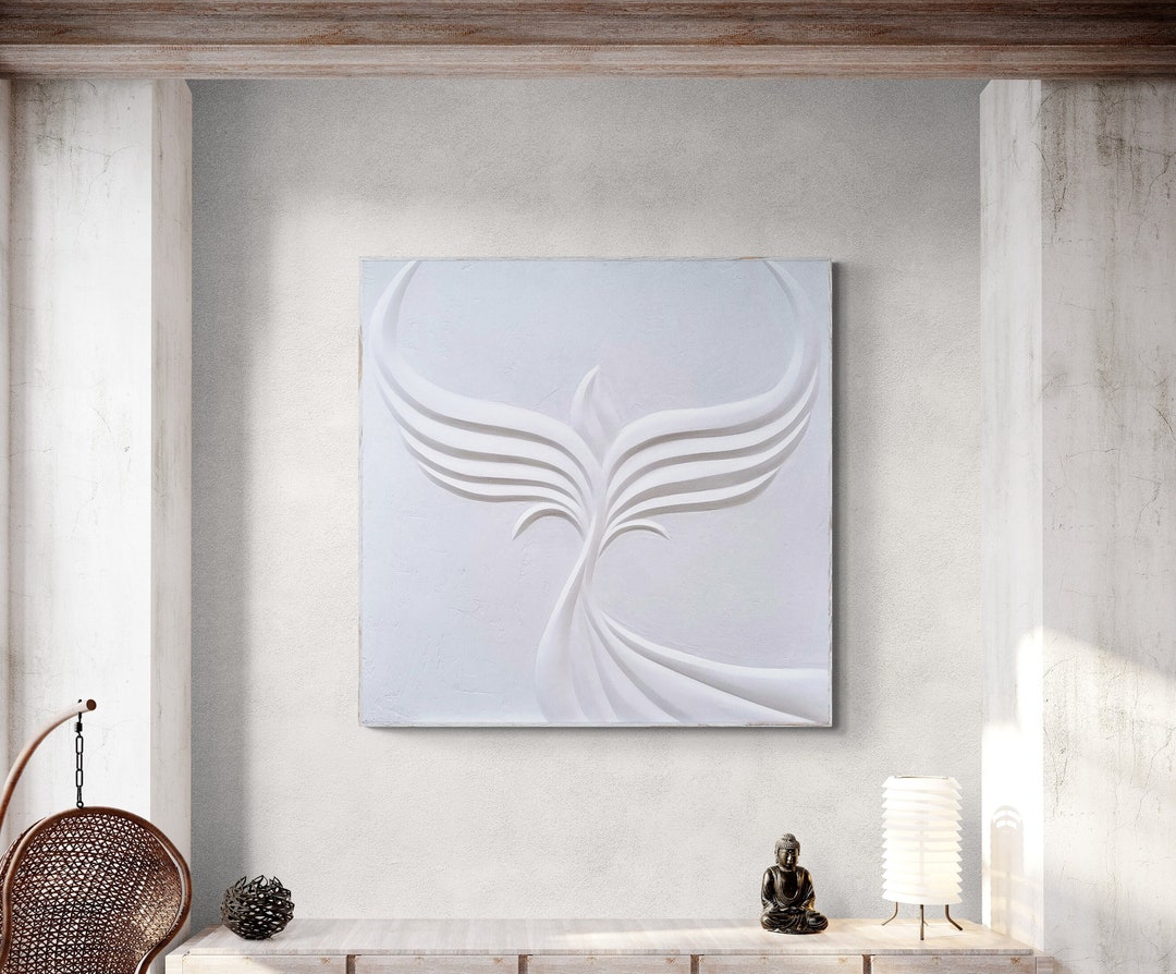 Large Phoenix Rising Wall Art, Phoenix Wall Decor, Phoenix Plaster Art