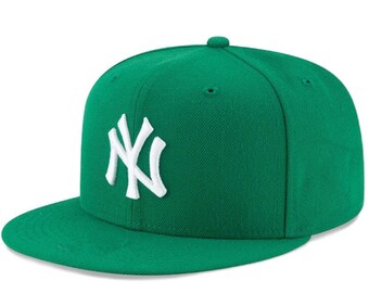NY Cap Green Hip Hop Flat Brim Hat