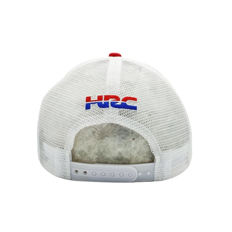 Red Honda HRC Racing Cap Breathable White Mesh Snapback Hat image 5