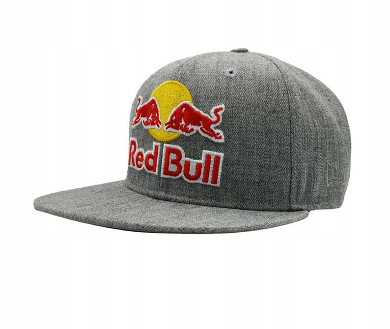 Red Bull Cap Snapback Adjustable Flat Peak Gray Hip Hop Hat image 2