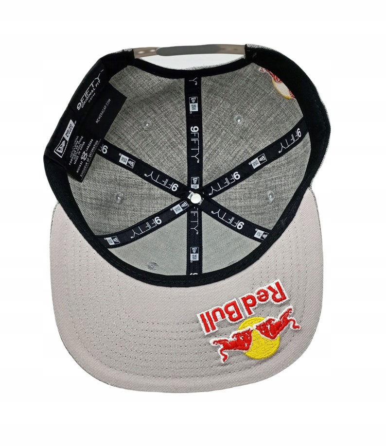Red Bull Cap Snapback Adjustable Flat Peak Gray Hip Hop Hat image 6