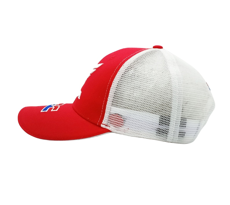 Red Honda HRC Racing Cap Breathable White Mesh Snapback Hat image 3