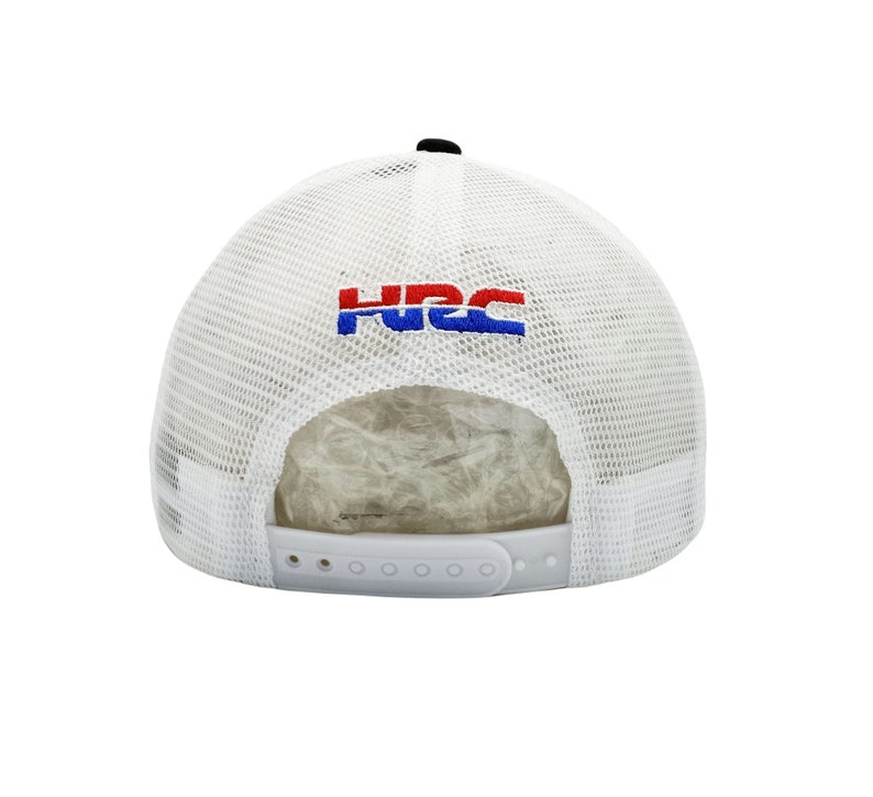 Black Honda Cap Breathable White Mesh Racing Hat image 6