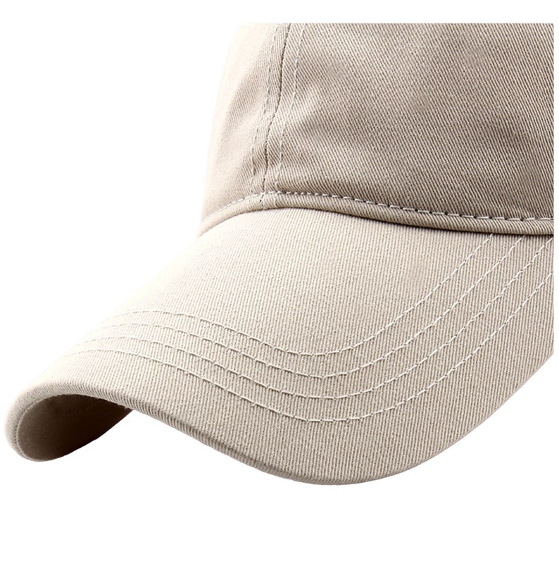Big Head Baseball Cap Long Brim Extra Large Hat Beige Cotton Etsy