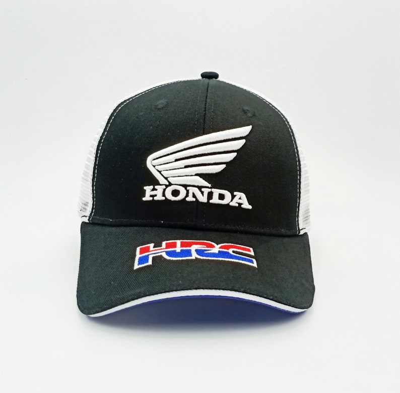 Black Honda Cap Breathable White Mesh Racing Hat image 2