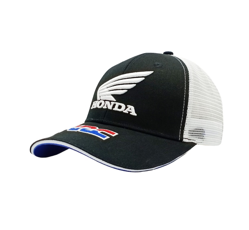 Black Honda Cap Breathable White Mesh Racing Hat image 1