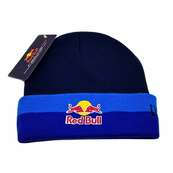 Triple Blue Striped Red Bull Beanie Hat 
