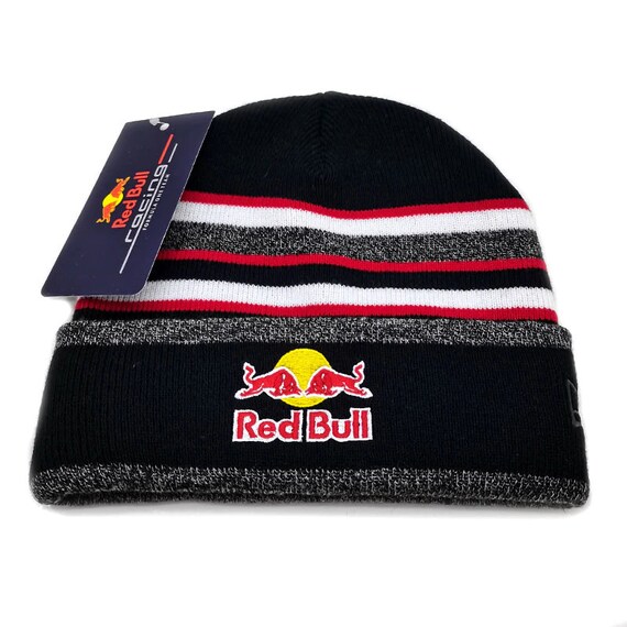 Striped Red Bull Beanie Skully Hat With 