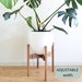 Acacia Plant Stand with Option to Add Planter  - Adjustable Large Indoor Tall Stand| Fits Pots 9-12' Diameter | Or choose one of our BASKETS 