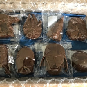 Handmade Personalised chocolate Star Wars box AT-AT Millennium Falcon R2D2 C3PO Darth Vader...