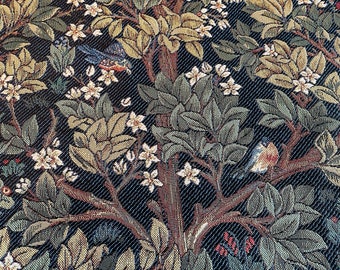 1 metre Vintage William Morris Tree of Life heavyweight upholstery tapestry woven fabric
