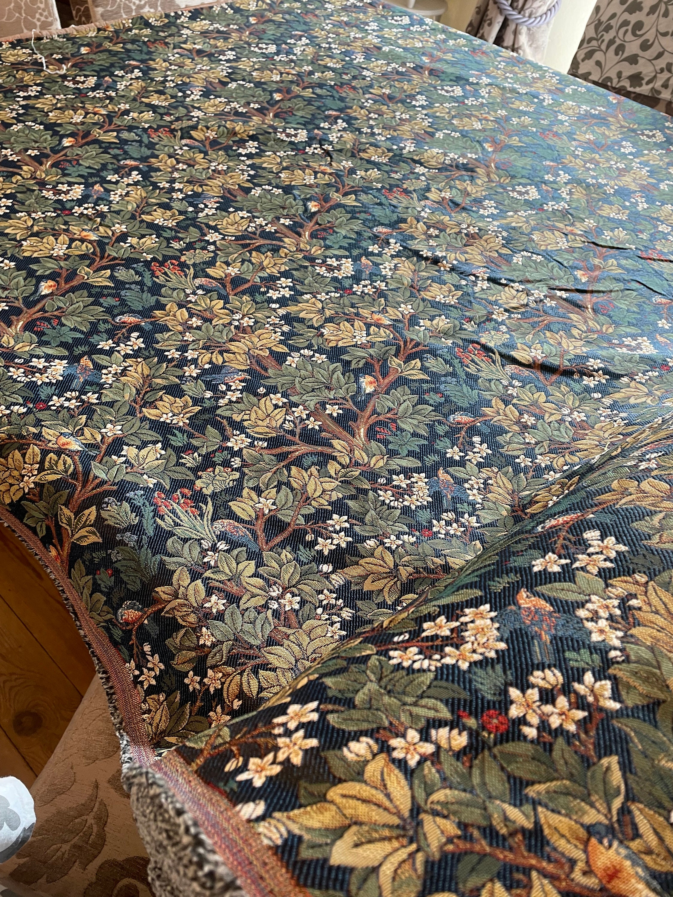 5 Meters Vintage William Morris Tree of Life Upholstery Tapestry Woven ...
