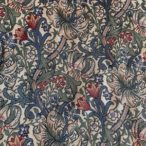 3m vintage William Morris Golden Lily tapestry woven upholstery fabric