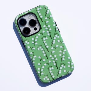 Lilies of the Valley Tough Phone Case for iPhone® & Samsung Galaxy® | Cute Green Nature and Garden Floral Pattern Case for Spring and Summer