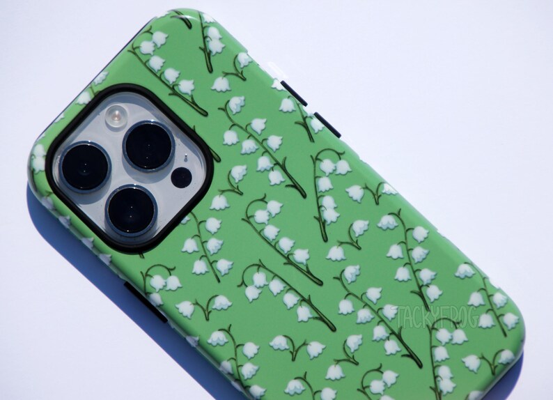 Étui de portable robuste Muguet pour iPhone® et Samsung Galaxy® | Jolie trousse verte à motifs floraux nature et jardin pour le printemps et l'été image 6