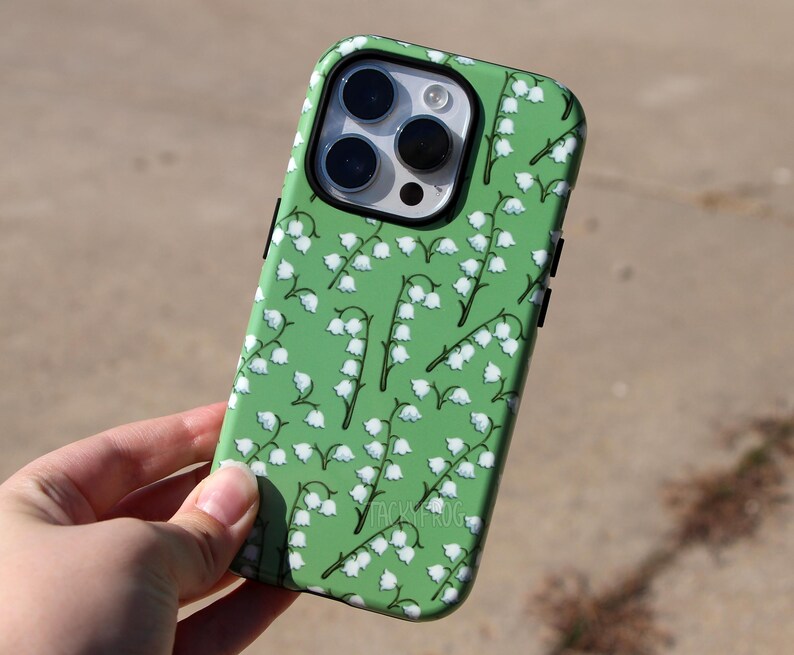 Étui de portable robuste Muguet pour iPhone® et Samsung Galaxy® | Jolie trousse verte à motifs floraux nature et jardin pour le printemps et l'été image 7