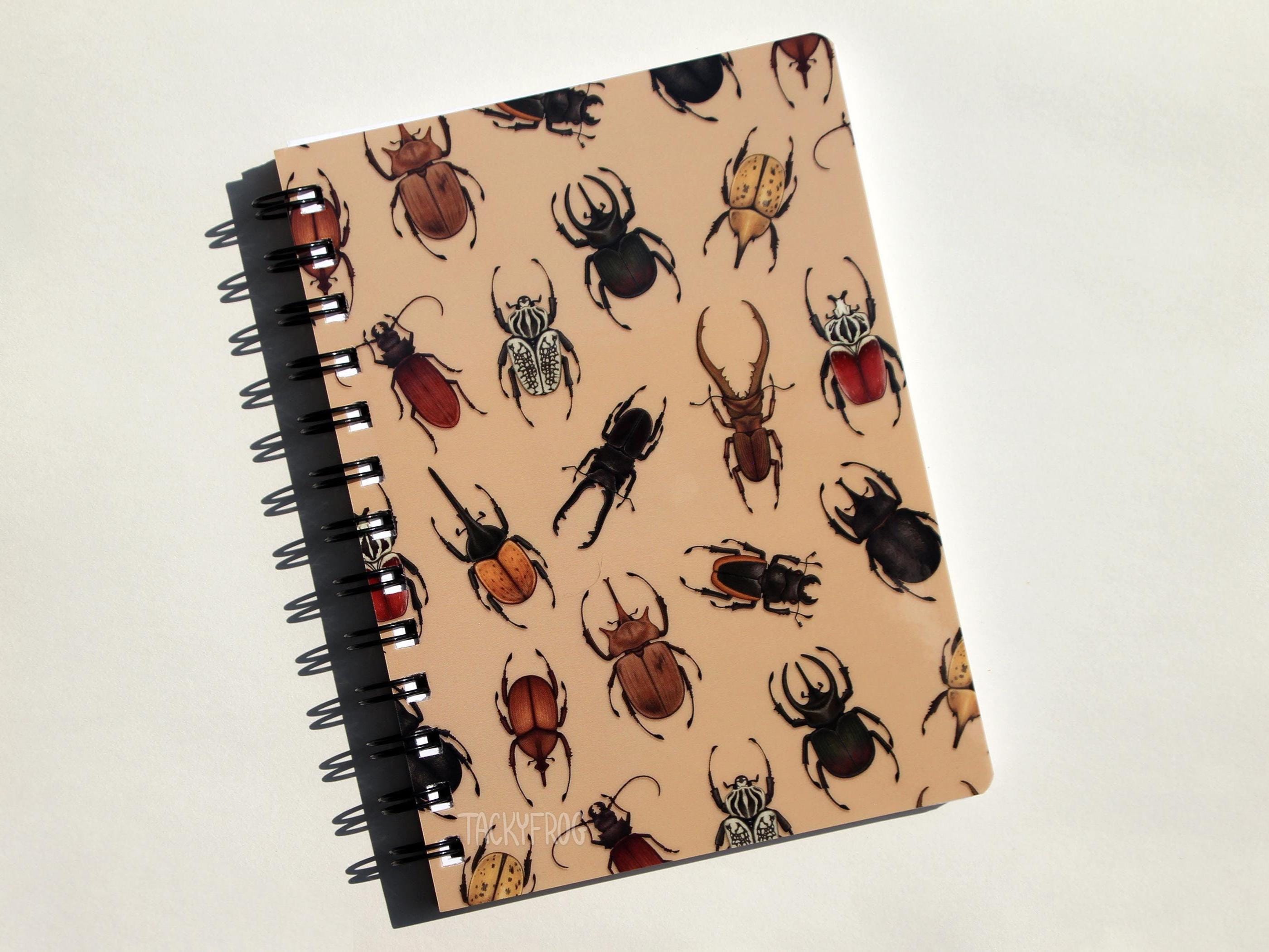 Large Beetles Spiral Bound Journal | Mini Laminated Brown Bug, Insect ...