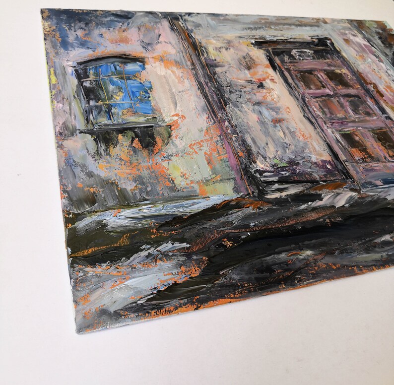 Old house painting Original Italian cityscape artwork Unique wall art above the sofa by Sviatlana Shatskaya