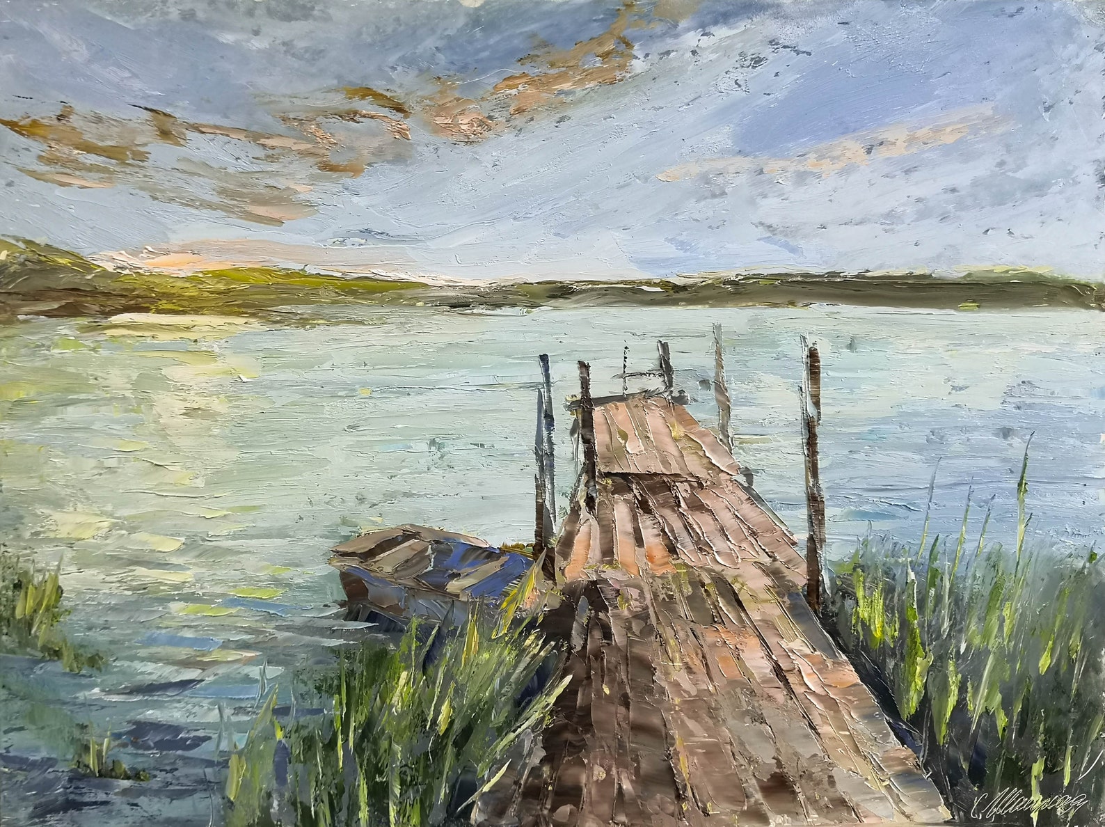 Lake oil painting Original New York landscape wall art Etsy