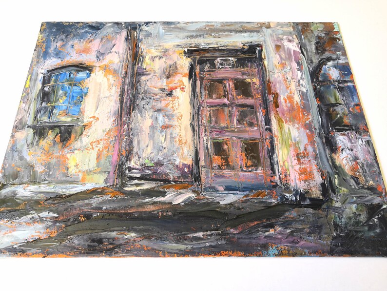 Old house painting Original Italian cityscape artwork Unique wall art above the sofa by Sviatlana Shatskaya
