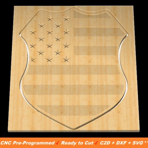 Police Shield, Thin Blue Line, Police Badge, C2D File, SVG File, DXF File, Carbide Create File, Shapeoko File, Cnc File, Cricut, Silhouette