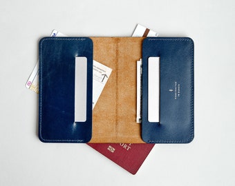 Passport Wallet, Leather Passport Holder, Minimalist Travel Wallet, Document Passport Case | Model 4