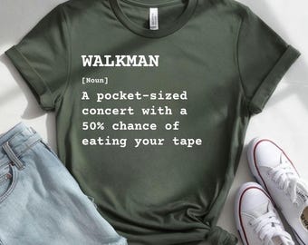 Walkman Definition Tee, Vintage Music Humor Shirt, Retro Tape Player Design