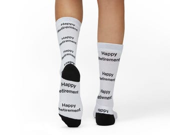 Retirement Socks, Joyful Retirement Gift, Colorful Retirement Present, Retirement Party Favor, Retirement Celebration Accessory