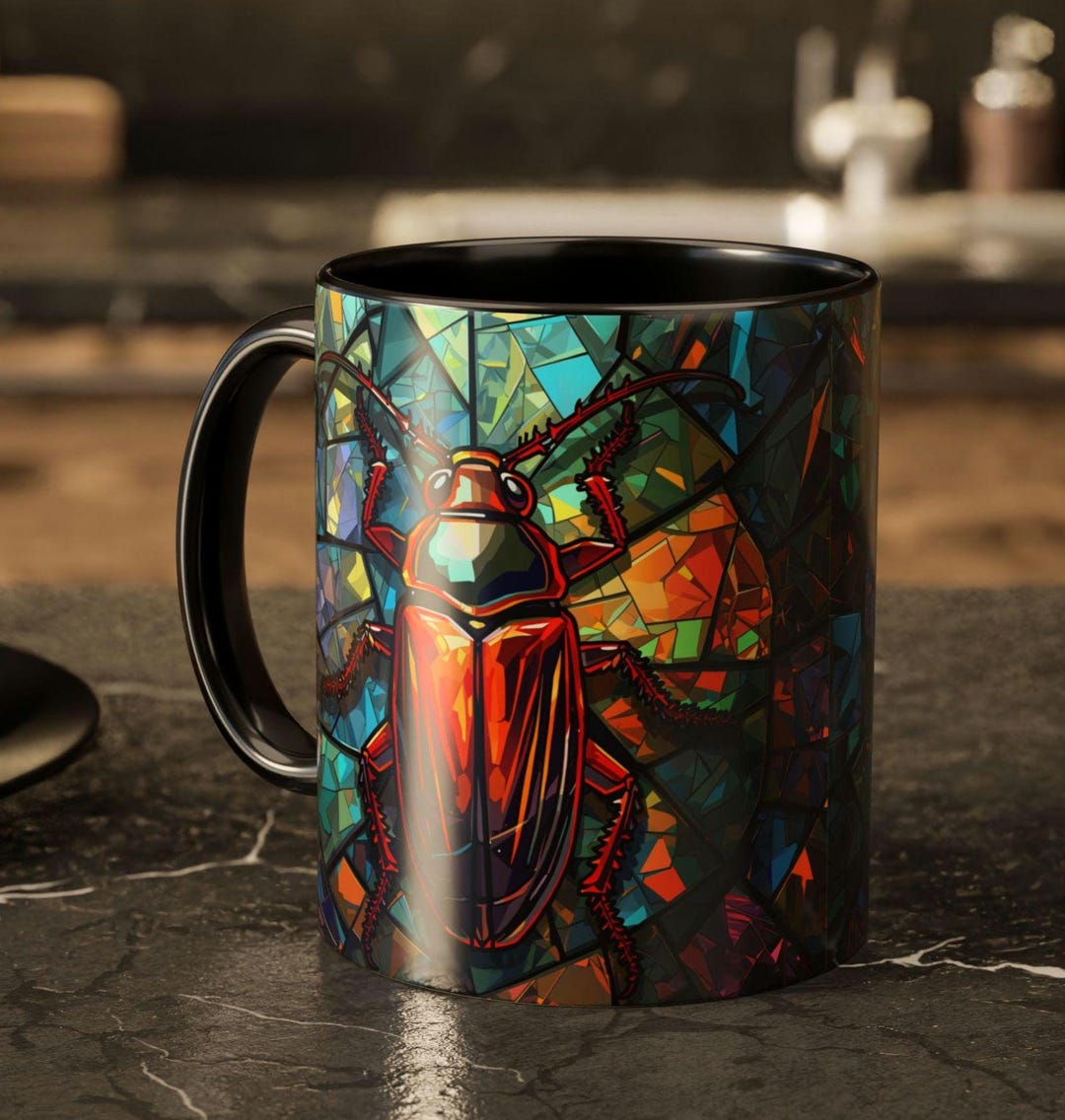 Ceramic Cockroach Stained Glass Cockroach Mug, Ceramic Bug Coffee Cup - Etsy