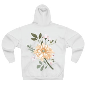 Minimalistic Floral Hoodie, Boho Chic Hoodie, Modern Womans Sweatshirt, Simple Floral Hoodie, Contemporary Hoodie, Hoodie Gift. Boho Chic