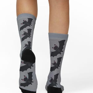 Bat  Socks, Halloween Costume Footwear, Gothic Printed Socks, Unique Fashion Accessories, Festival Wear, Spooky Feet Warmers