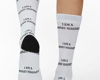 I AM A MONEY MAGNET Socks, Money Mantras, Manifestation Socks