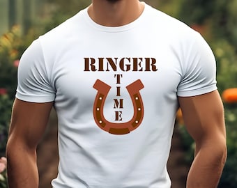 Camiseta de herraduras Ringer para jugadores al aire libre, lanzamiento de herraduras, camiseta de vaquero occidental para acampar, jugador de herraduras, amante de las herraduras, equitación