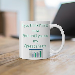 Spreadsheet Computer Humor, Office Employee Mug, Funny Computer Cup,Spreadsheet Humor, Coworker Swap Christmas Gift, White Elephant Exchange