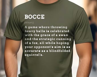 Bocce Ball Funny Definition Unisex Heavy Cotton Tee, Bocce Tshirt, Bocce Players, Bocce Ball Gifts, Bocce Ball Joke Tshirt, Lawn Bowling