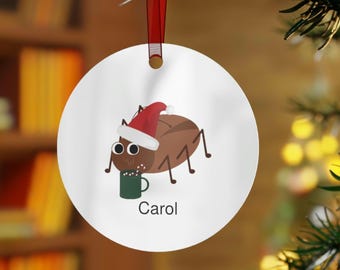 Christmas Personalized Name Ornament, Holiday Tree Decoration, Unique Bug Gift Idea, Customized Bauble, Festive Home Gag Gift, Cockroach Fun