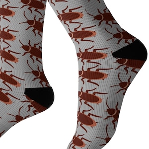 Cockroach Socks, Roach Socks, Hissing Cockroach Socks, Funny Cockroach Socks, Insect Fan, Bug Lover, Creepy Crawley Socks, Cool Cockroach