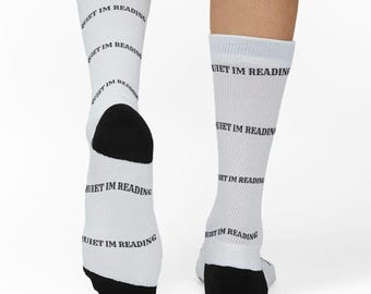 Reading Is Quiet socks, Quiet I'm Reading Socks, Book Nerd Gifts, Liberian Gift