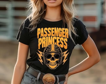 Passenger Princess Skull, Cute but Psycho, Biker Shirt, Front Seat Passenger Girl, Road Warrior Trip Tshirt, Fun Summer Top, Bad Moms Shirt